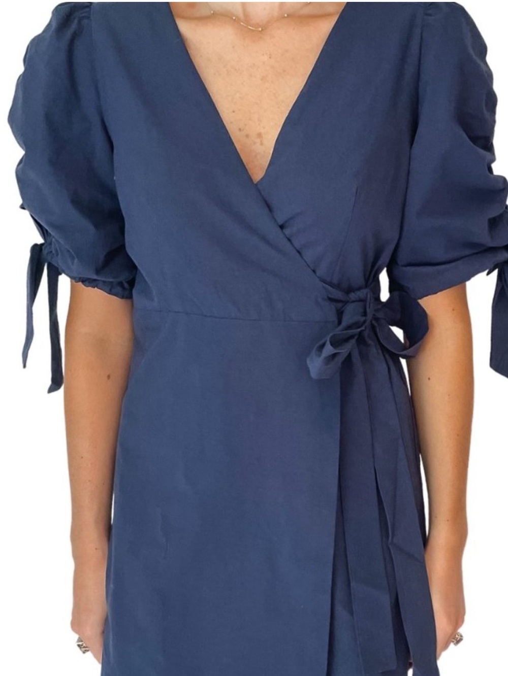 WHITEROOM + CACTUS Mini Blue Wrap Dress Size XS